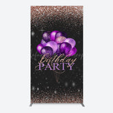 Lofaris Rose Gold Glitter Balloons Birthday Rectangle Backdrop